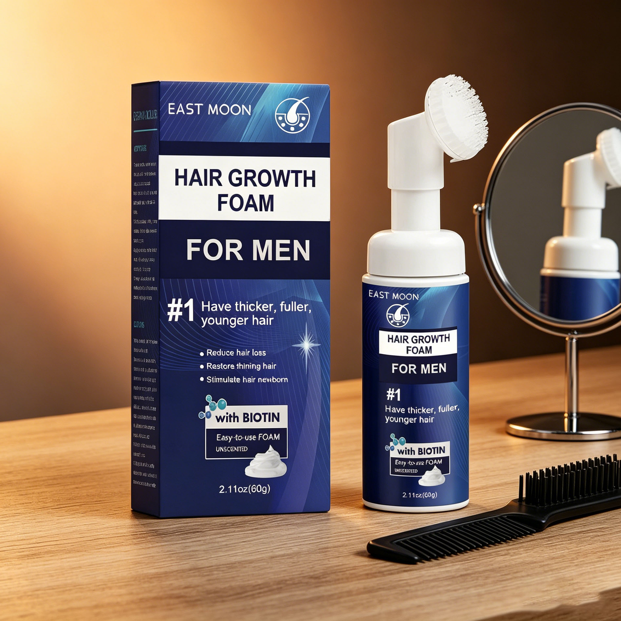 Hair Care Natural - Saç Büyüme Köpüğü Silikon Fırça Masajı