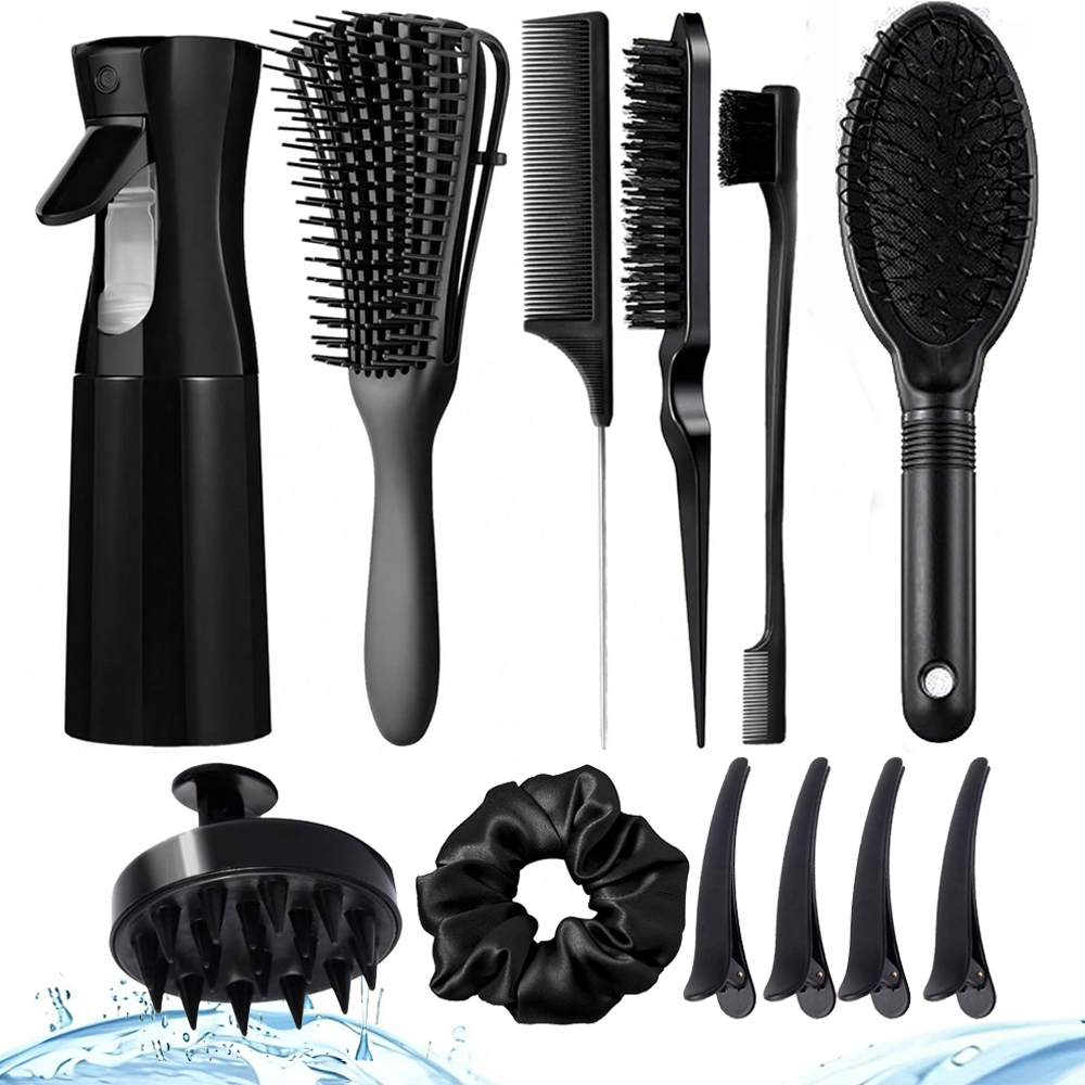 Hair Care Wavy Hair - Sprey şişeli açıcı fırça seti, yumuşak
